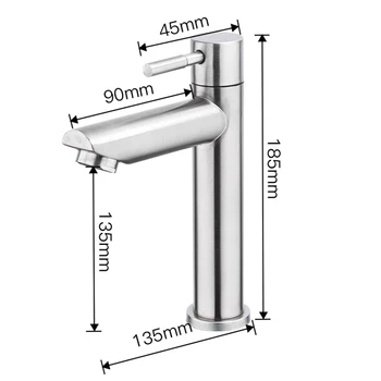 

Basin Faucet Stainless Steel Corrosion Resistant Kitchen Bathroom Garden