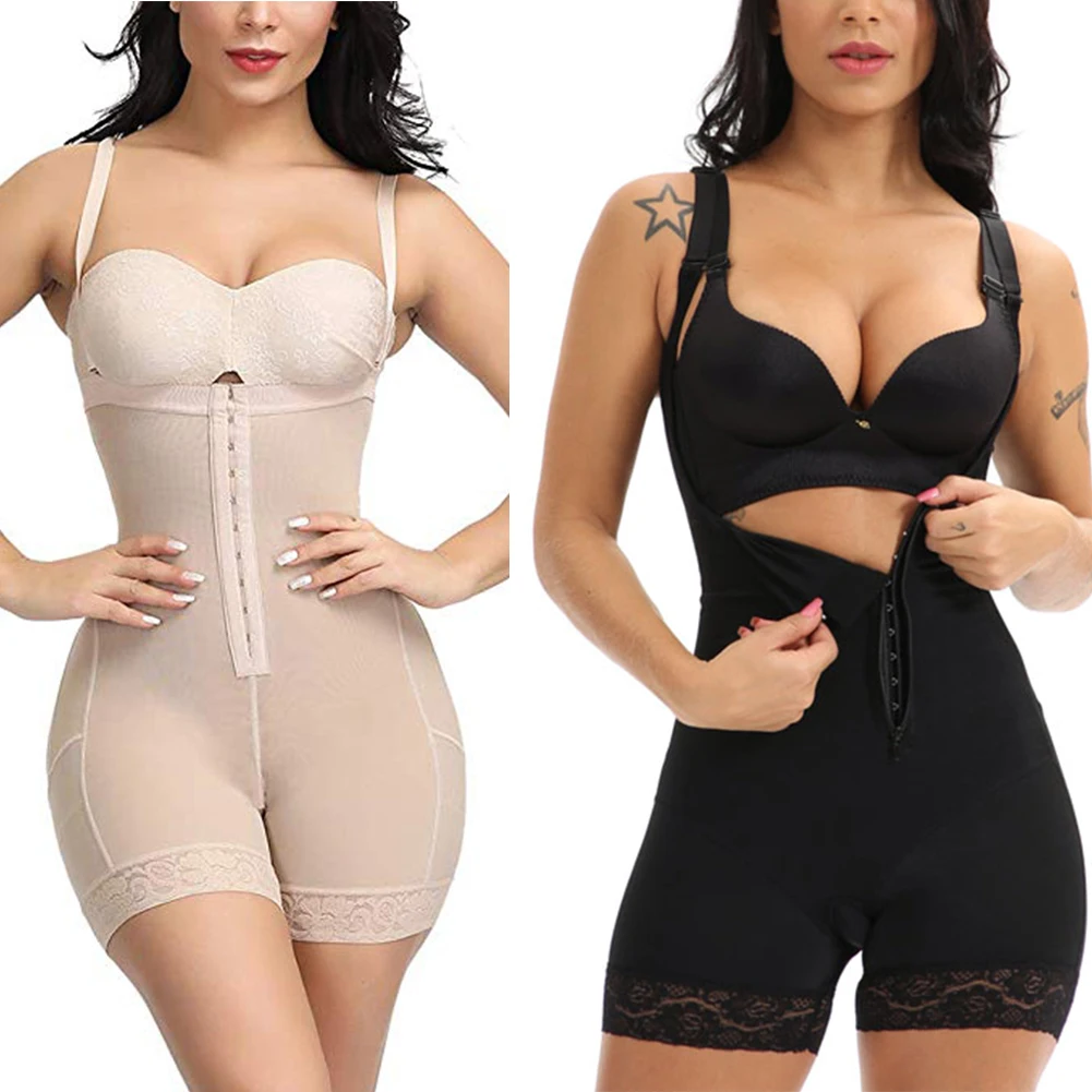 Women Seamless Figure Corrective Postpartum Body Shaper Waist Trainer Recovery Fitness Zipper Solid Sexy Slim High Waist