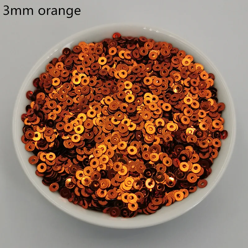 10 orange 3 мм блестящая отделка плоский круглый ПВХ свободные Блестки блестка шитье ремесло для свадебного украшения одежды платье колпачки для обуви аксессуары DIY - Цвет: 10 orange