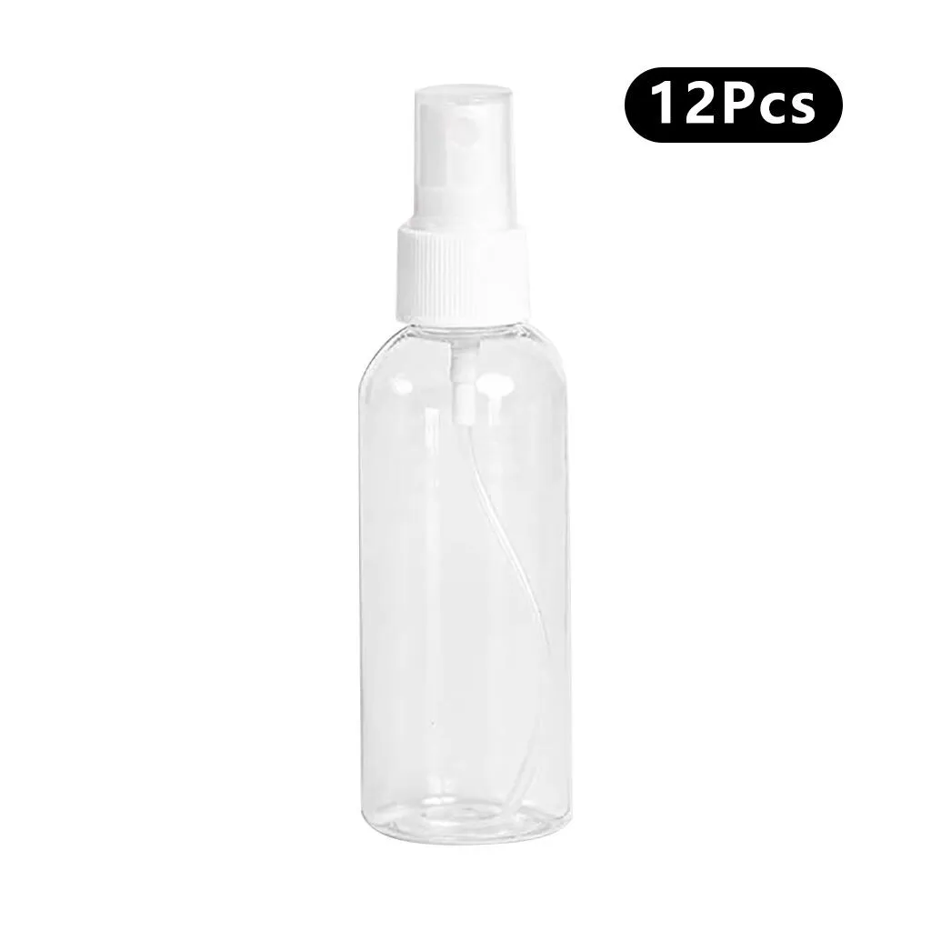 

12pcs Portable Small Transparent Plastic Empty Spray Bottle Mini Perfume Bottle Cosmetics Bottled Toner 100ml #R25