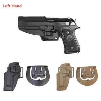 

Tactical Pistol Belt Holster with Platform Paddle Loop Left Hand Gun Holster for Beretta M9 M92 M96 Airsoft Hunting Accessories