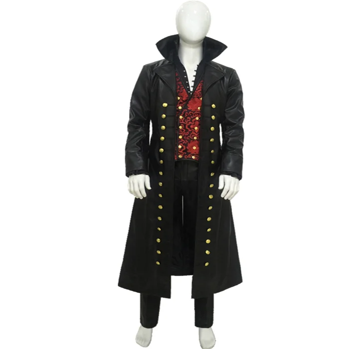 Costumebuy Once Upon a Time Киллиан Джонс Капитан Крюк Косплей Костюм Пиратский крюк Косплей Хэллоуин униформа наряд на заказ - Цвет: full