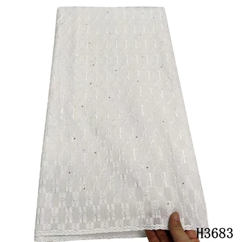 

White Swiss voile cotton lace fabric Nigerian lace fabric 2020 high quality latest African laces Swiss dry lace fabric HJ3683