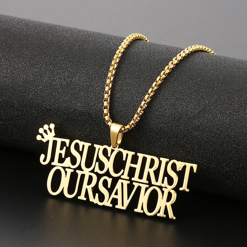 Custom Name Necklace Crown Personalized Chain Stainless Steel Nameplate Necklace Choker Women Men BFF Necklace Gift Jewelry