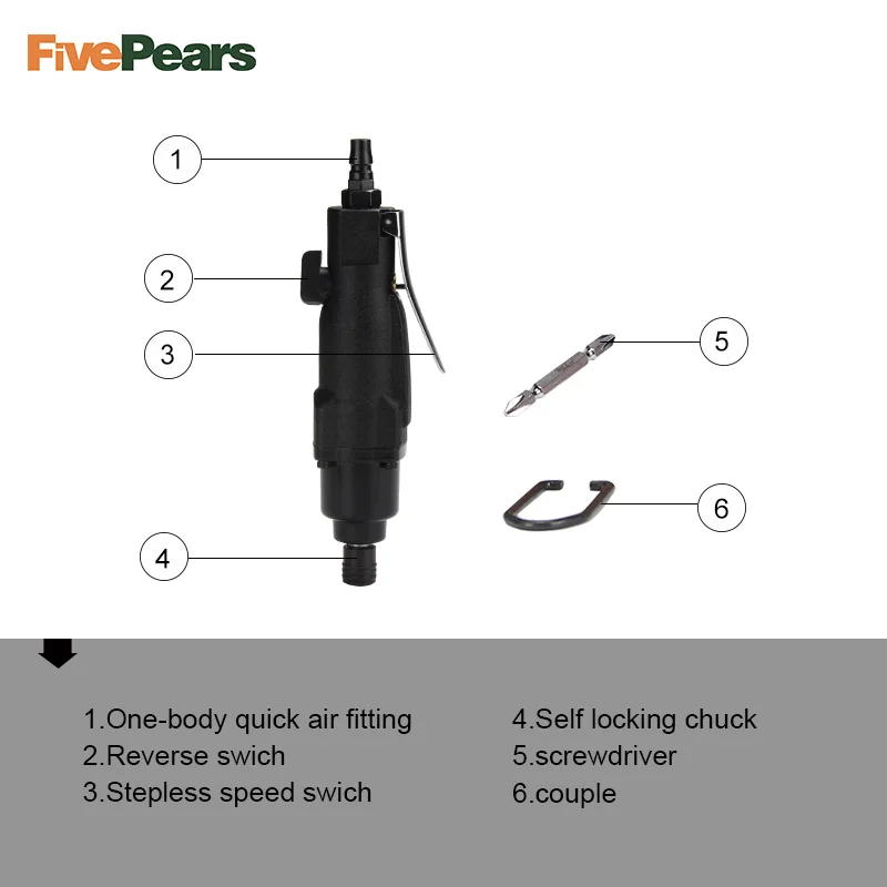 FivePears большой крутящий момент пневматические инструменты Пневматическая отвертка пневматический инструмент 8H пневматические инструменты электроинструмент Тип 3308