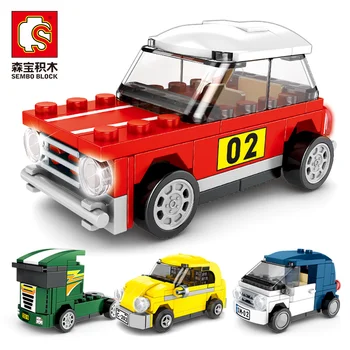 

SEMBO Technic Car Pull Back Car Creator Mini Super Racers Vehicle Turck Building Blocks Bricks Education Toys For Children Gifts