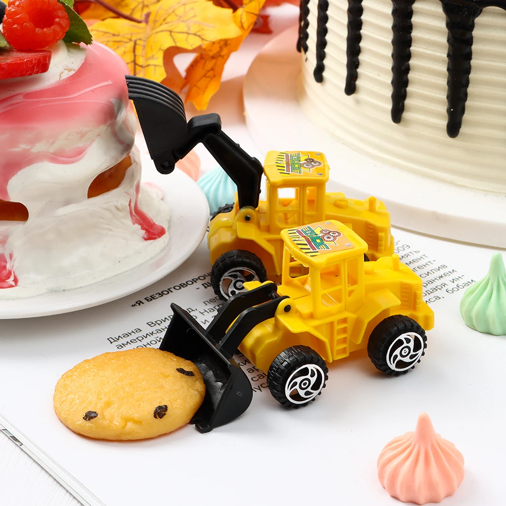 Construction Engineering Vehicle Trucks Car toy Plastic Excavator Boys Toys Kids Birthday Cake Decor Party Favors 6 Styles/set construction vehicle toys