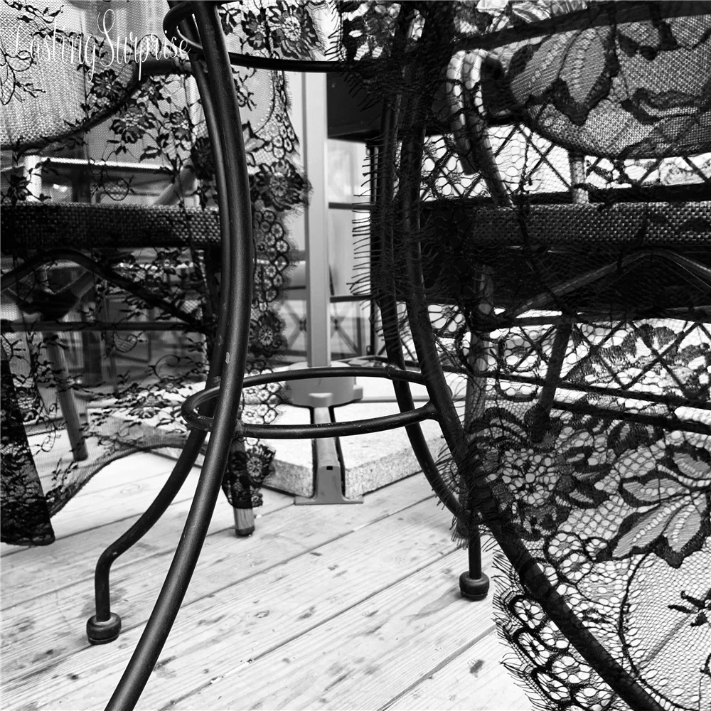 Black Wedding Floral Lace Table Runner Table Cloth Chair Sash Banquet Wedding Party Table Decoration Home Textile 75*300cm