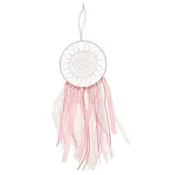 Богемная розовая лента кружева Ловец снов домашний Настенный декор розовый + белый