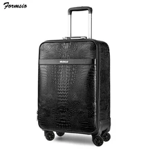 Carrylove мужской кожаный чемодан с крокодиловым узором 2" 24" дюймов, чехол на колесиках