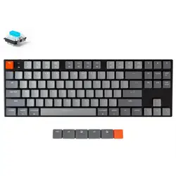 Keychron k1 v4 l 87 teclado de baixo perfil mecânico sem fio ultra fino do computador de bluetooth usb, backlit branco para mac