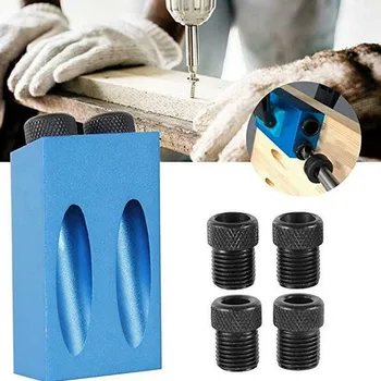 

Best Selling 2020 Products Pocket Hole Kit With Magnetic 6/8/10mm 15° Angle Adapter Drill Guide Woodworking Dropshipping #10
