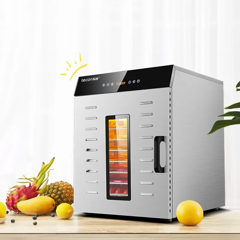 Food Dehydration Dryer Dried Fruit Machine Household and Commercial Smart Touch 8-layer Capacity Visual Door Lighted
