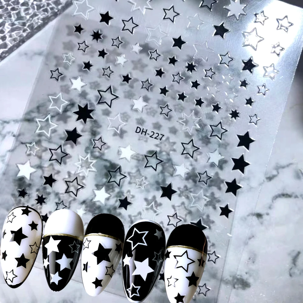 Stickers Nail-Art-Decoration Letter Snake Leopard Star-Pattern Tip-Slider Transfer-Decals