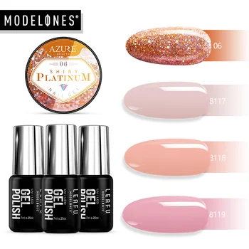 

Modelones Orange Series Glitter Gel Polish Long Lasting Nail Shining Nail Polish Semi Permanent Soak Off Led Gel Lacquer Nail