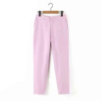 

Casual Solid Woman Simple Ankle-Length Pants 2020 New Fashion Female Loose Comfortable Trousers P1661