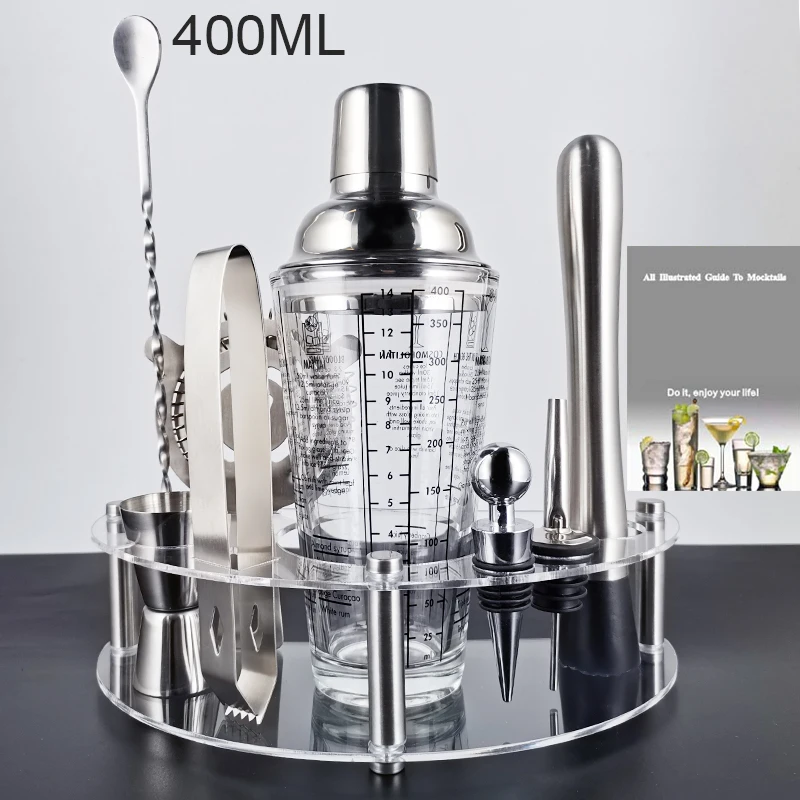 Set Préparation Cocktail Barman 5 Pièces Chef & Sommelier - Shaker, Doseur, Passoire, Cuillère, Pilon