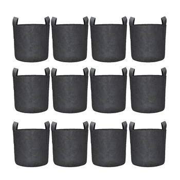

Vegetable/Flower/Plant Grow Bags, Aeration Fabric Pots with Handles (Black),12-Pack 5 Gallon