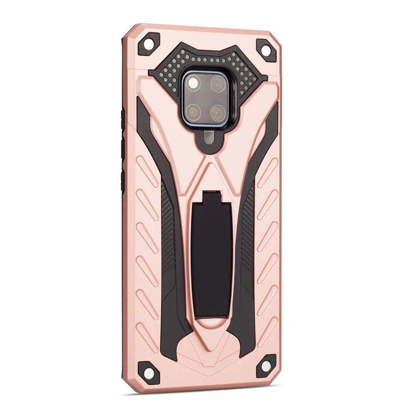 Чехол Kickstand для huawei P20 P30 Pro mate 10 Lite Nova 3 i 5 Honor 20 8X 9X Y5 Y6 Y7 Y9 Prime P Smart Z прочный защитный чехол - Цвет: rose gold