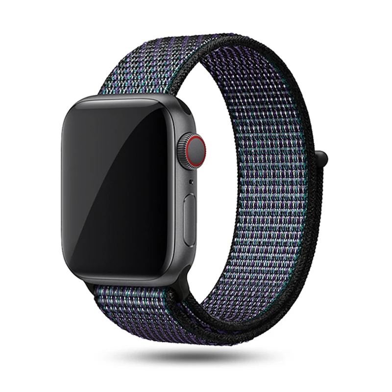 Hyper Grape Спортивная петля для Apple watch, ремешок 42 мм, 38 мм, 44 мм, 40 мм, тканый нейлоновый браслет correa iwatch серии 4, 3, 2, 1, браслет для часов Apple watch 5, 4 - Цвет ремешка: Hyper Grape