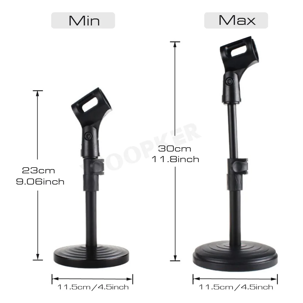 Регулируемая Настольная микрофонная стойка стола Mic подставки с винтовой зажим