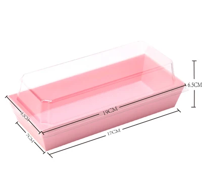 100 шт Розовый сэндвич-бокс с космическим покрытием, пищевая коробка, крафт-бумага, пластиковые коробки, упаковка для пирожных - Цвет: pink retangle