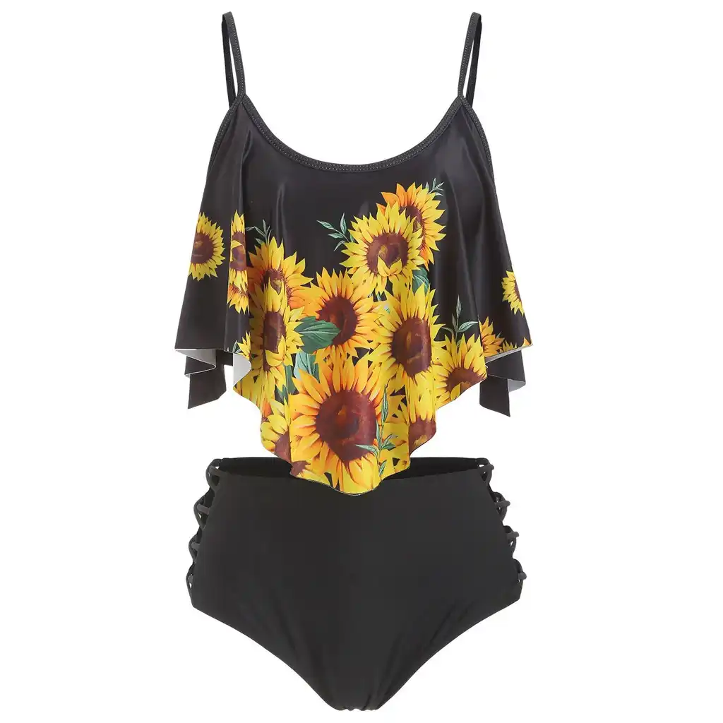 sunflower high waisted bathing suits