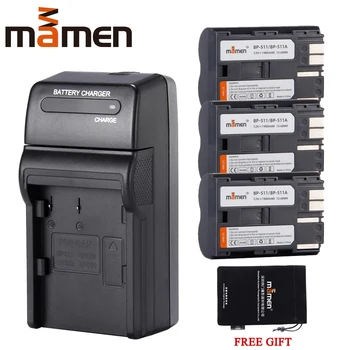 

Mamen 3pcs BP-511 BP511 BP 511 BP-511A Digital Camera Battery + Single Charger for Canon G6 G5 G3 G2 G1 300D 50D 40D 30D 20D 5D