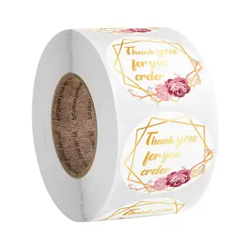 

1Roll Thank You Pattern Bronzing Sealing Stickers Wrapping Bag Adhesives
