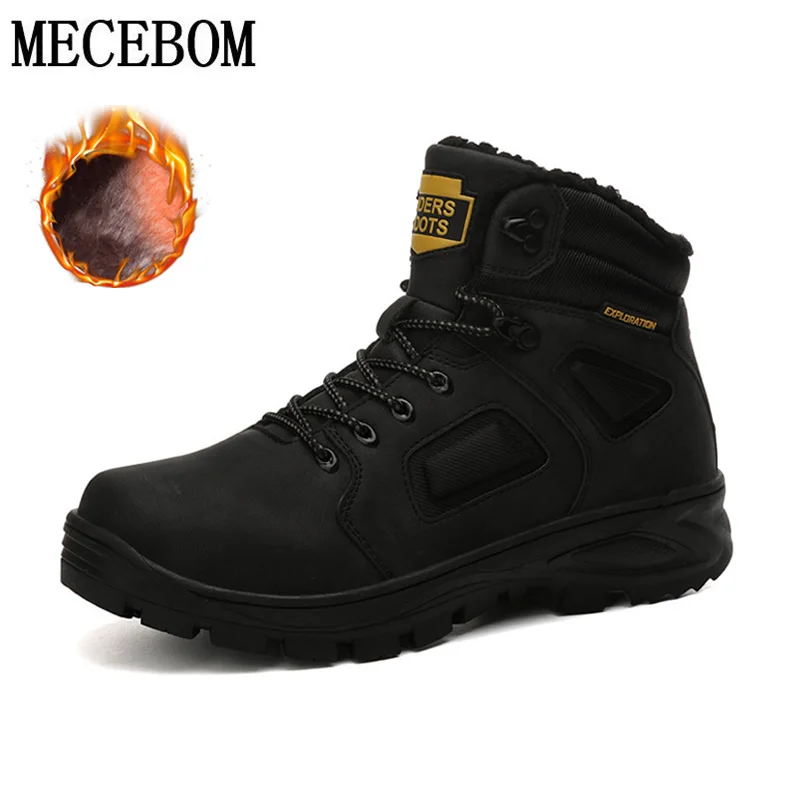 

Man Boots Winter Keep Warm New Snow Boots Outdoor Climbing Large Size plush Cold-resistant Comfortable Mens Shoes