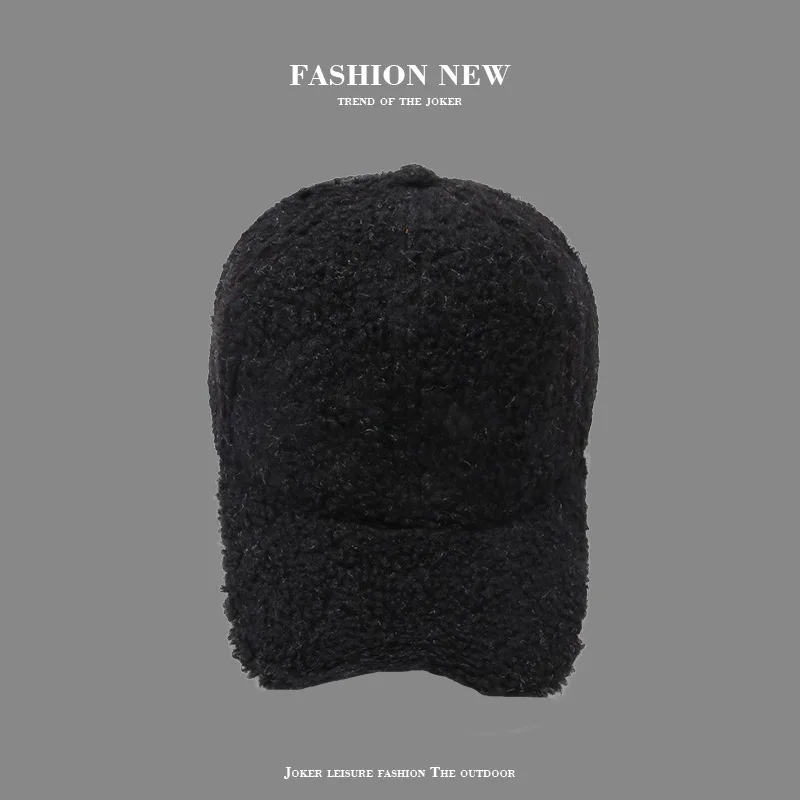 COKK Cap Women Winter Autumn Plush Baseball Cap Solid Color Korean Women Hat Warm Casual Outdoor Caps Casquette Gorras Bone Male