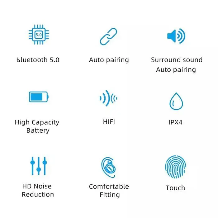 Bluetooth наушники HiFi сабвуфер сенсорное управление 1h 10m наушники 20-2 кГц 280 мАч, 3,7 в с зарядкой 16 3-4h чехол