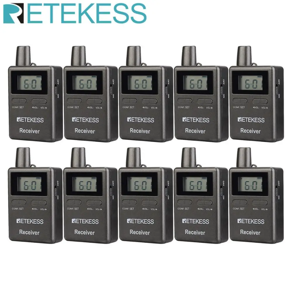 Беспроводной ресивер Retekess TT105 10 шт. 2 4 ГГц для профессиональной системы гидов