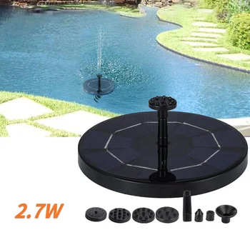 

Mini Solar Powered Water Fountain Outdoor Pond Garden Pool Rechargeable Water Sprinkler with 4 Nozzles 2.7W