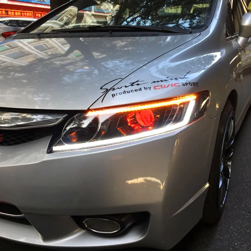 Автомобильный Стайлинг для Honda 8th Civic 2006-2011 фары для civic DRL Объектив светодиодный фары с динамическим поворотом