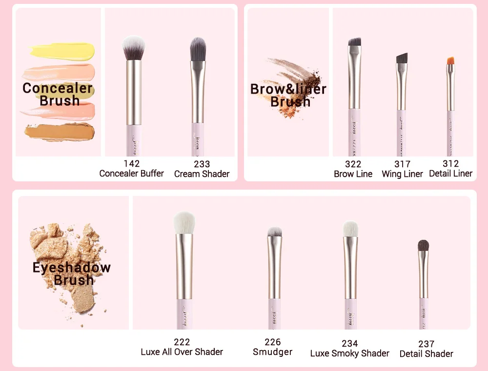 Jessup Makeup Brushes Set 15-25pcs Natural-Synthetic Hair Foundation Powder Highlighter Eyeshadow Brush for Making up