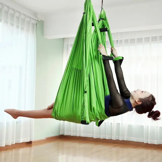 6 Handles Aerial Yoga Hammock Flying Swing Anti gravity Yoga Pilates Inversion Exercises Device Home GYM