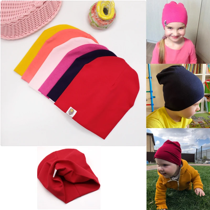 Шапки для малышей девочек мальчиков детей шапка хлопковый шарф однотонная Милая