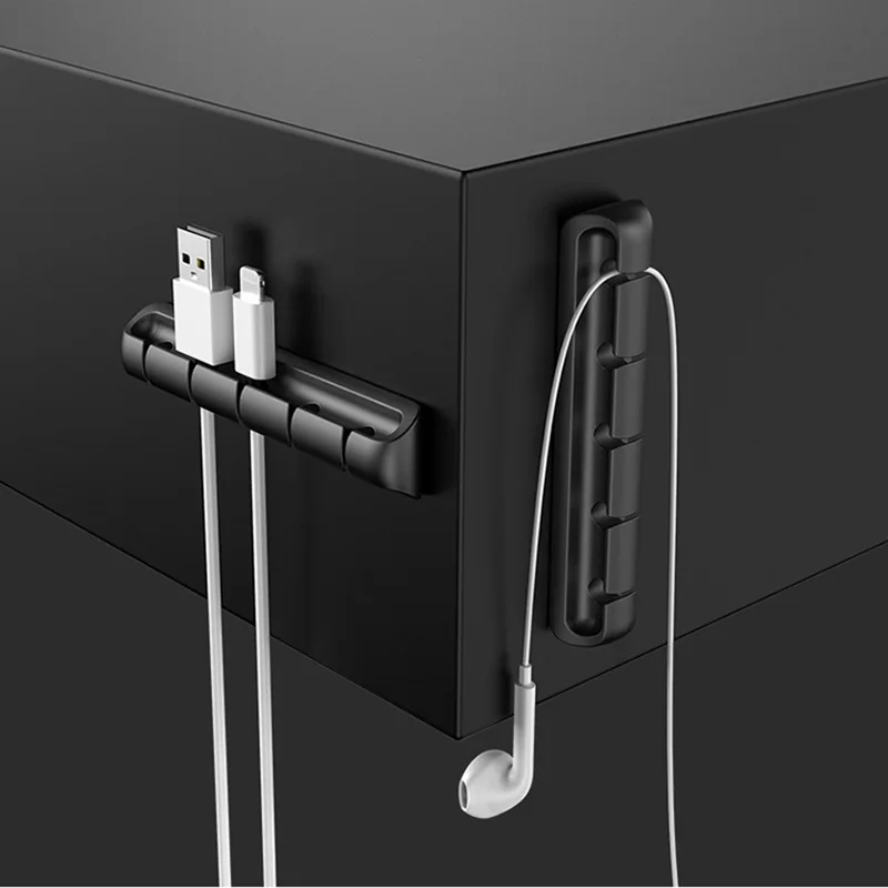 Органайзер для кабеля силиконовый держатель USB гибкие зажимы управления кабелем