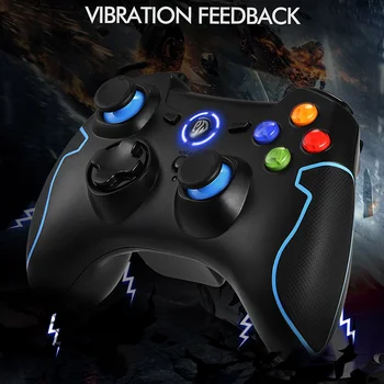 

EasySMX ESM-9013 Gamepad Dual Vibration Wireless Joystick For Android Smart TV Box Phone PC PS3 Gamepad (Blue)