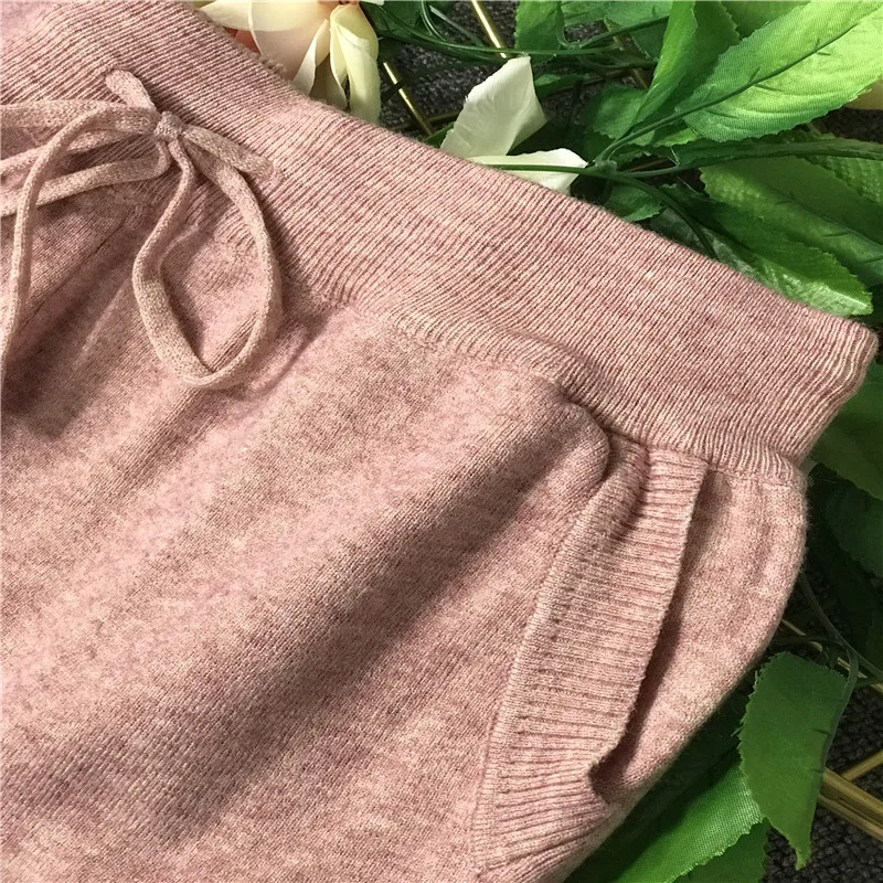 Высокое качество бисер с бриллиантом вязаные костюмы женский тяжелой промышленности бисер цветок длинный рукав свитер+ брюки комплект из двух предметов F172