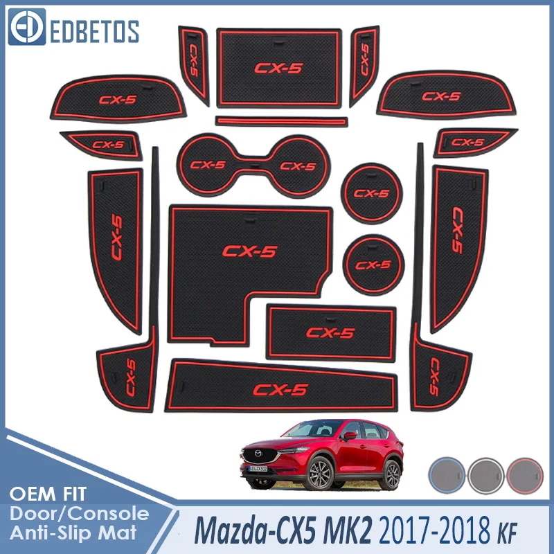 Защитный щит от грязи для Mazda CX-5 MK2 KF CX5 CX 5 Аксессуары подложки затворный слот каботажное судно, антискользящее покрытие Interio - Название цвета: CX5 17-19 Red