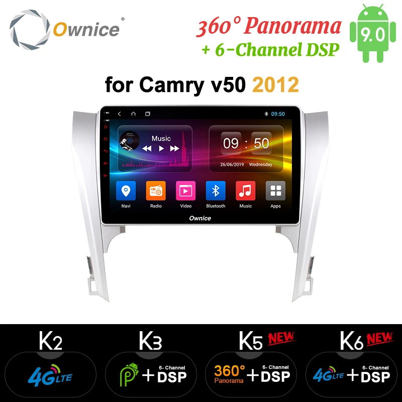 Автомагнитола Ownice k3 k5 k6 10 1 дюйма 4G 360 градусов DSP SPDIF Android 9 0 DVD GPS Navi для Toyota Camry 40 v50 v55