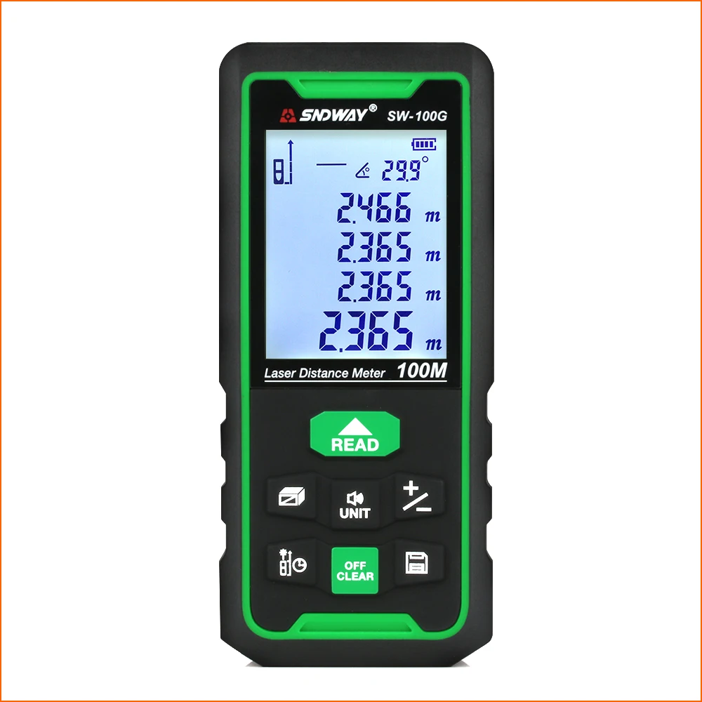 SNDWAY Laser Rangefinder Green Lines Distance Rangefinder Digital Range finder Laser Tape Distance Ruler Sensor Distance Meter SNDWAY Laser Rangefinder Green Lines Distance Rangefinder Digital Range finder Laser Tape Distance Ruler Sensor Distance Meter
