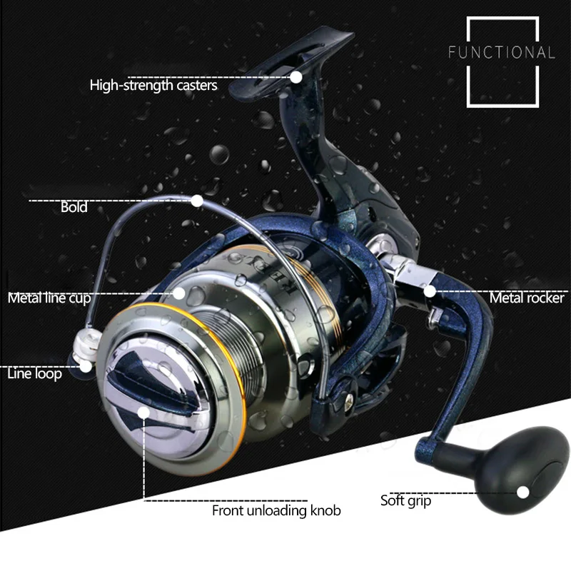 Рыболовная катушка Far Throw CF 10000/12000 серия 13 + 1 BB металлическая большой емкости