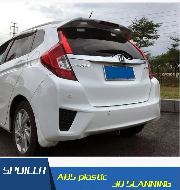 For Honda fit jazz Spoiler ABS Material Car Rear Wing Primer Color Rear Spoiler Press the tail