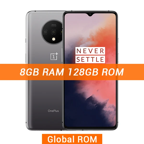 8GB 128GB Silver Мобильный телефон с глобальной ПЗУ OnePlus 7 T 7 T, 8 ГБ ОЗУ, 128 Гб ПЗУ, Восьмиядерный процессор Snapdragon 855 Plus, экран 6,55 дюйма, МП, тройная камера NFC - Цвет: 8GB 128GB Silver