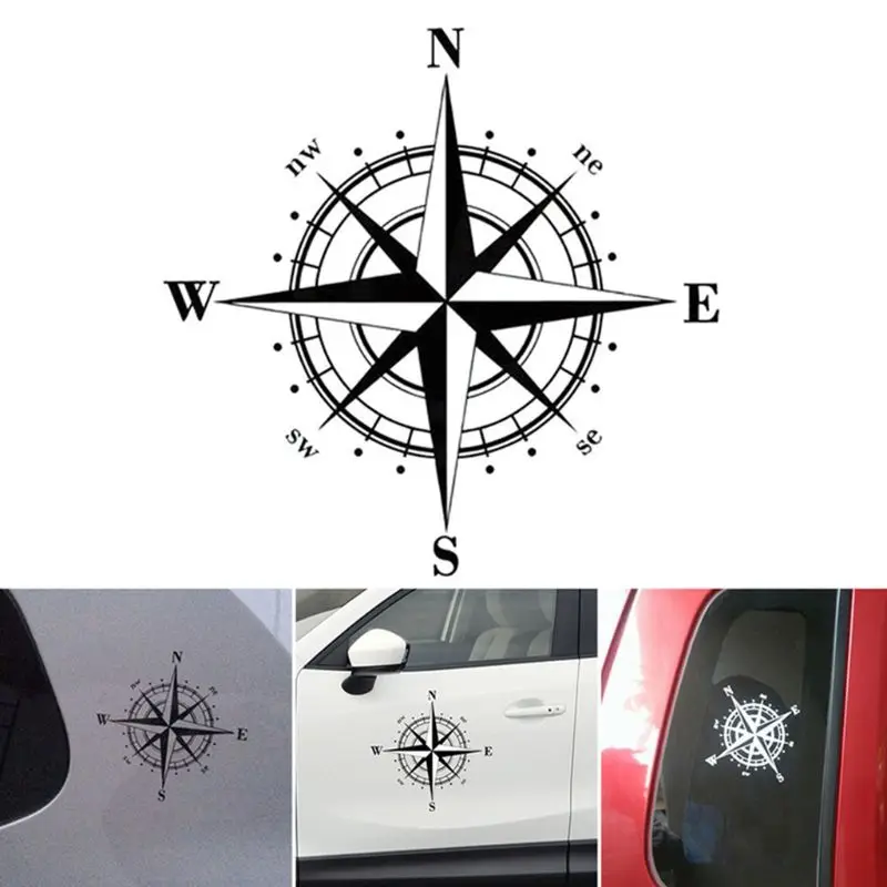 

15cm*15cm Art Design Vinyl NSWE Compass Car Stickers Decals Black/White