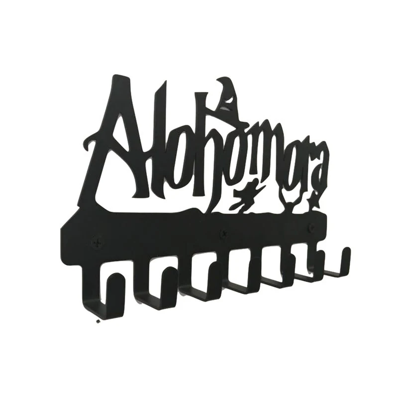 New Alohomora Letter Key Holder Multipurpose Metal Wall Mounted Hooks for Home Living Room Bedroom Decorative Hooks Organization 6