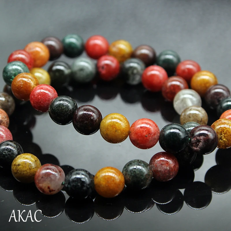 

AKAC 8-9mm/10-11mm semi precious natural colorful phantom quartz bracelet for women men bracelet
